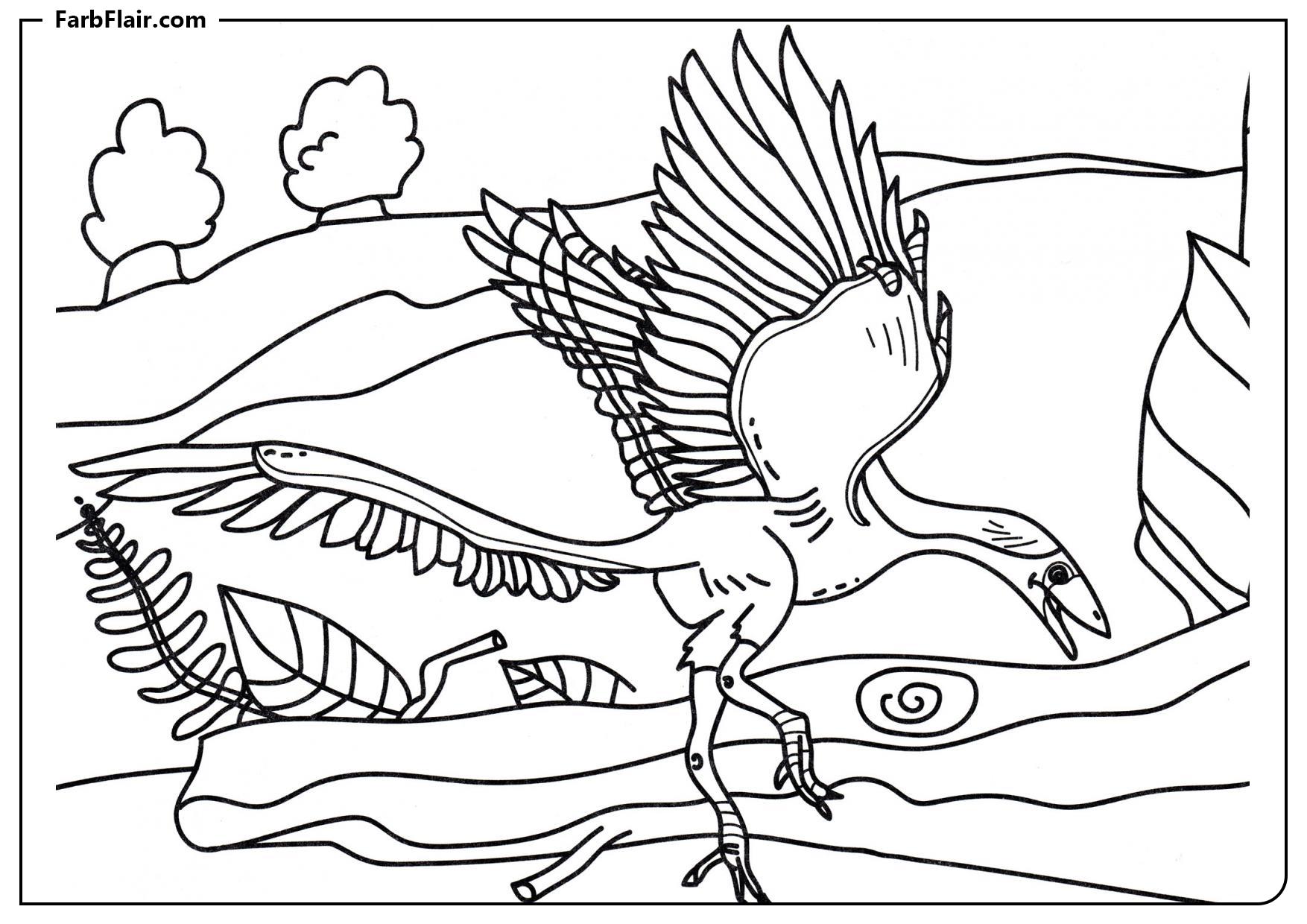 Ausmalbild Archaeopteryx Kostenloses