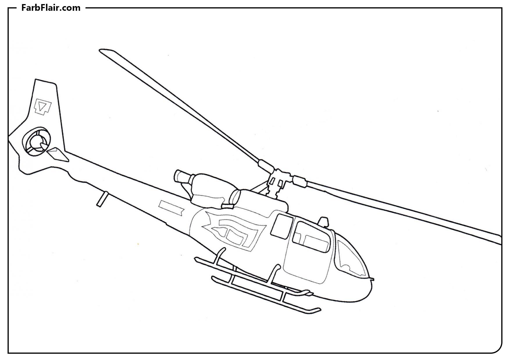 Ausmalbild AS342 "Gazelle" Kostenloses