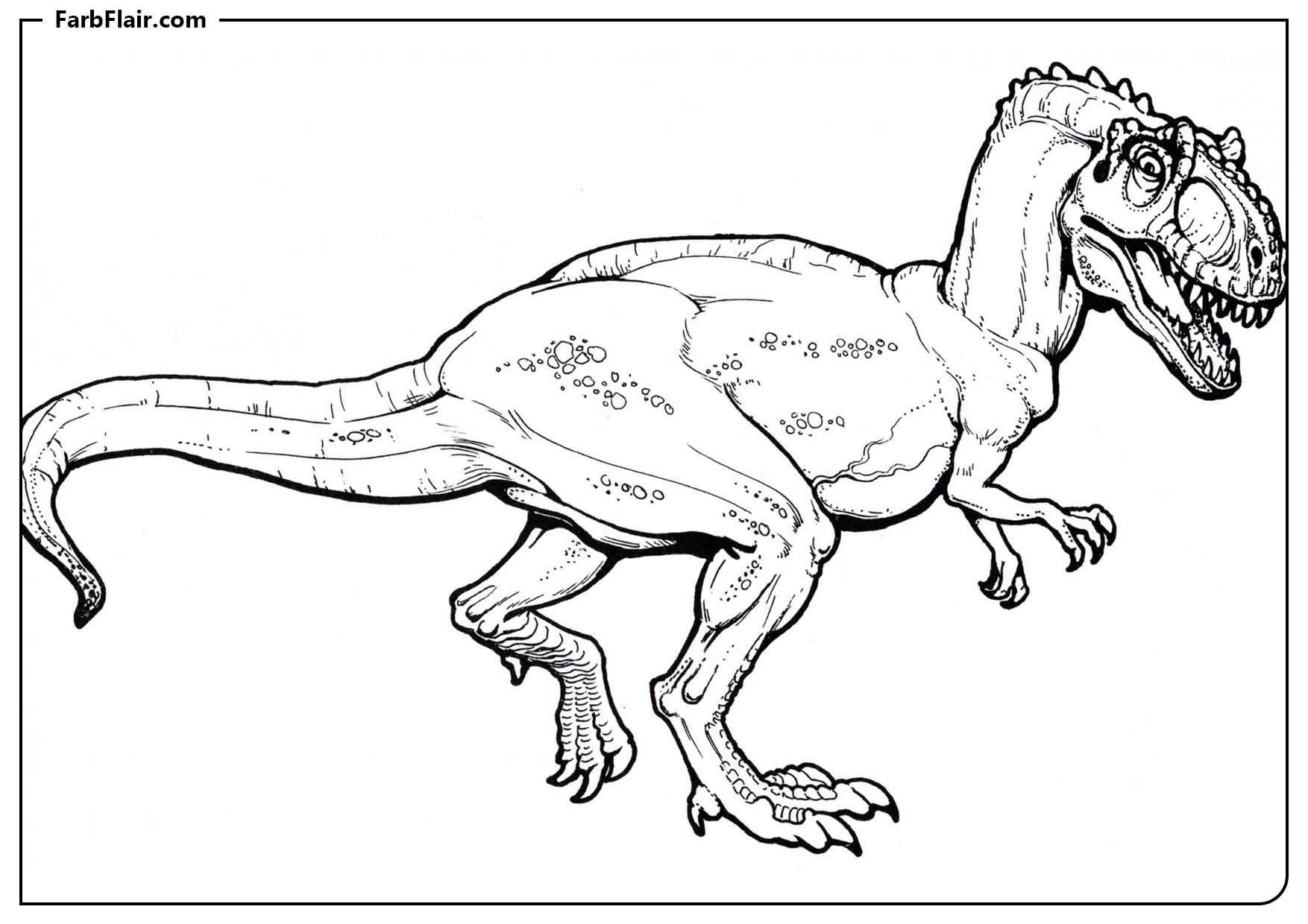 Ausmalbild Allosaurus Kostenloses