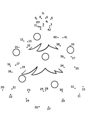 Ausmalbild Baum nach Punkten