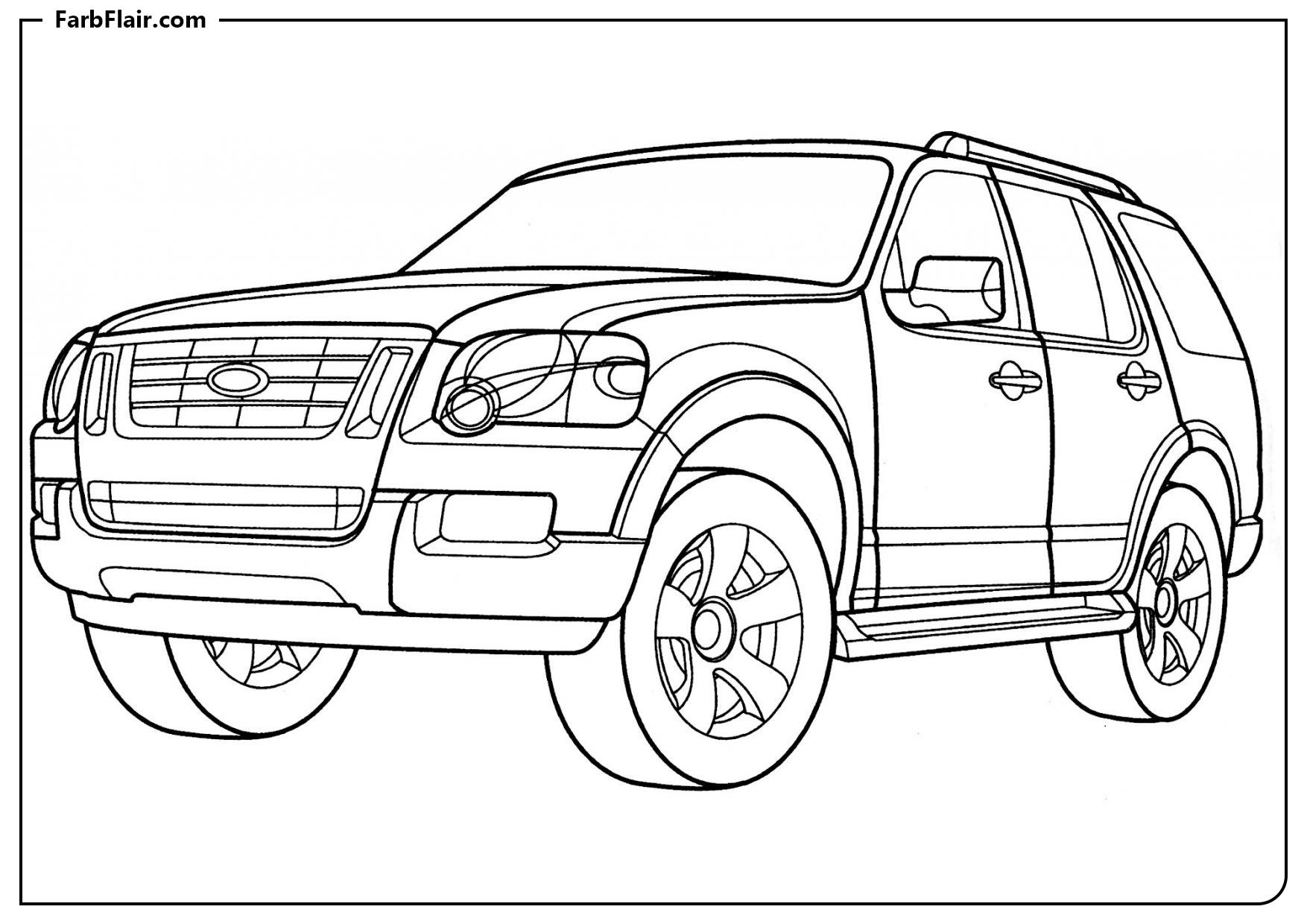 Ausmalbild Ford Explorer Kostenloses