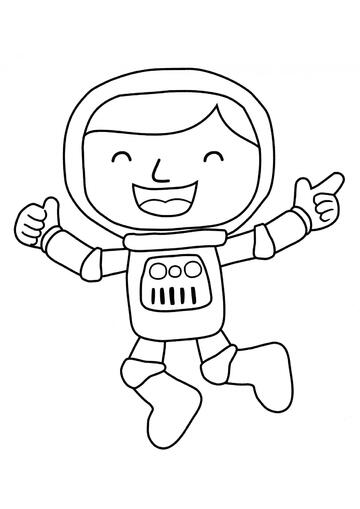 Ausmalbild Glücklicher Junge-Astronaut