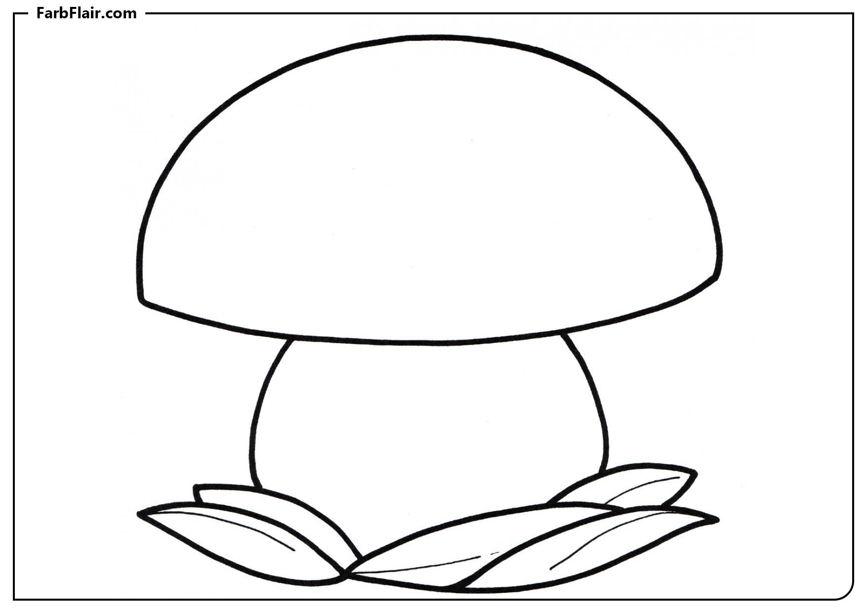 Ausmalbild Großer weißer Pilz Kostenloses