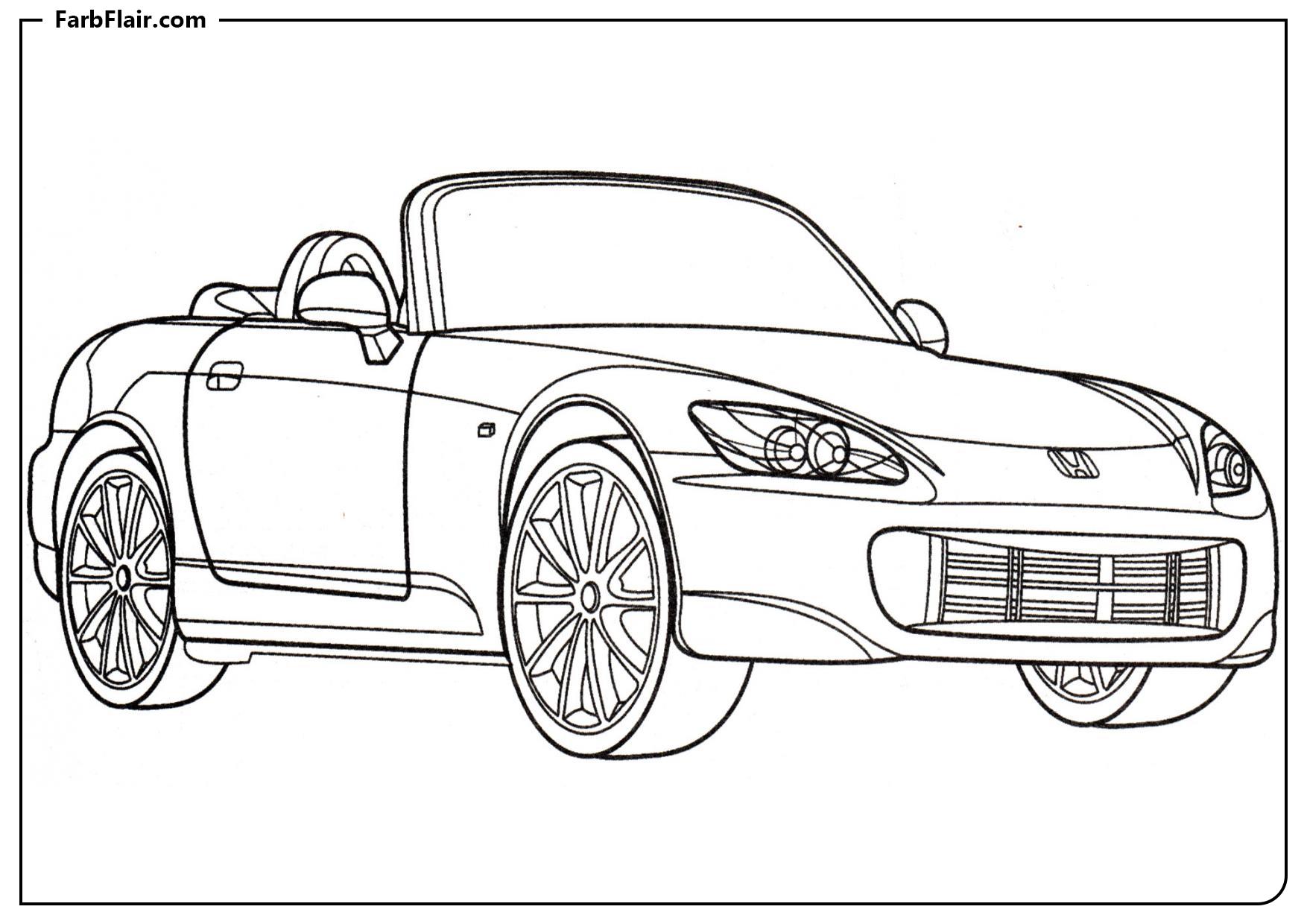 Ausmalbild Honda S2000 Kostenloses