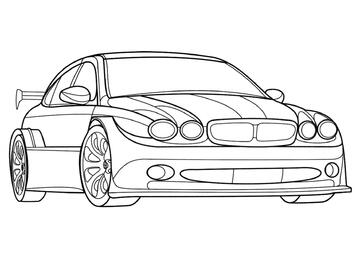 Ausmalbild Jaguar X-Type Rennen