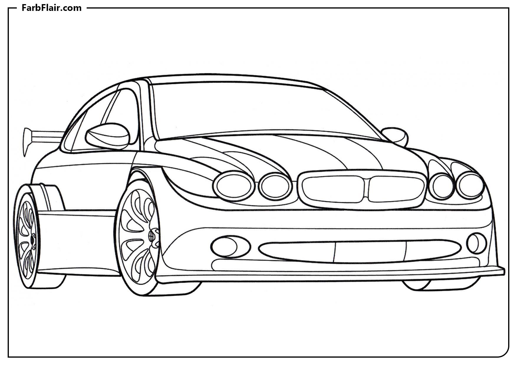 Ausmalbild Jaguar X-Type Rennen Kostenloses