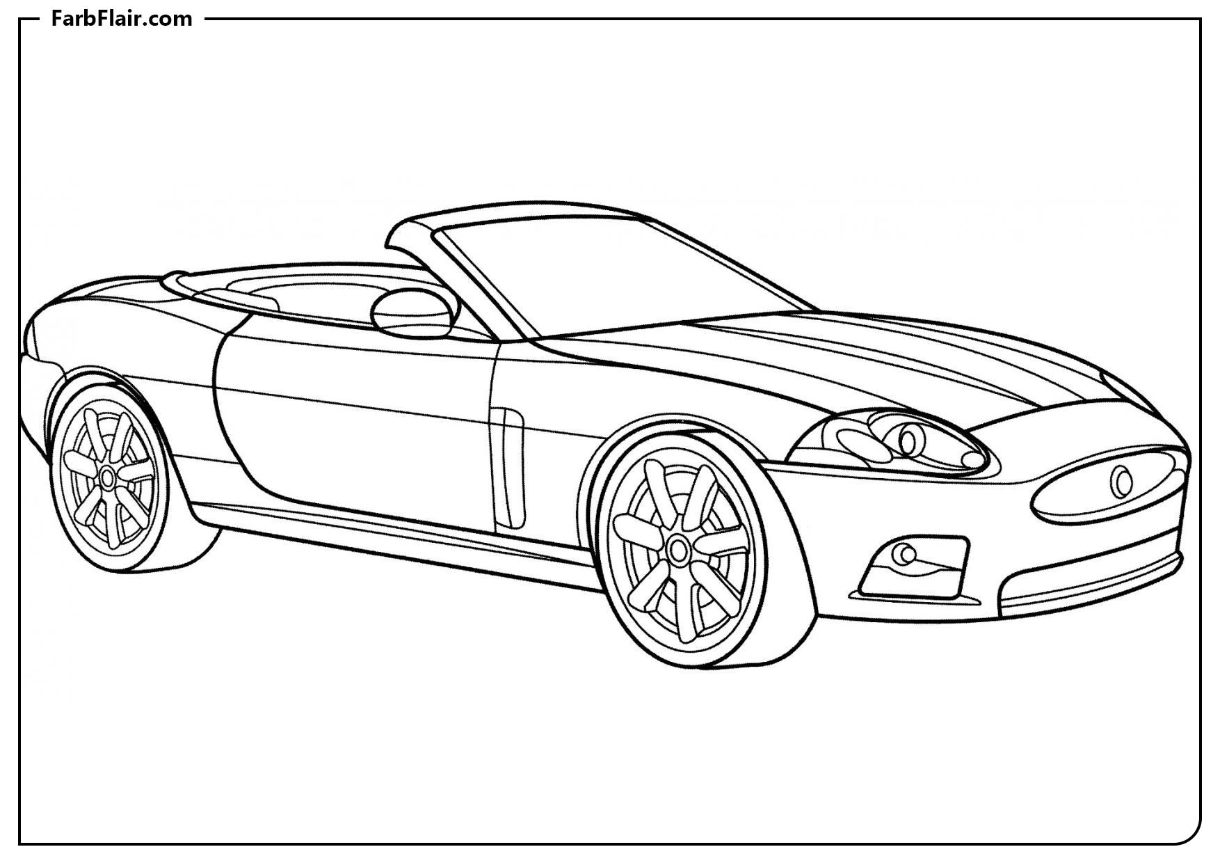 Ausmalbild Jaguar XKR Cabrio Kostenloses