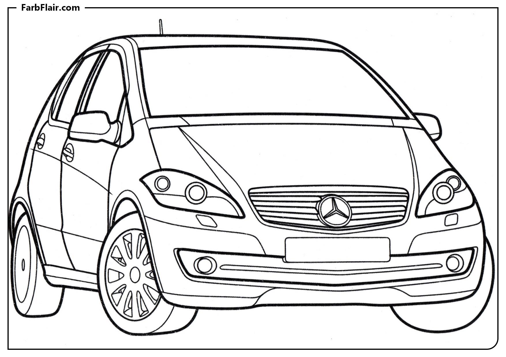 Ausmalbild Mercedes A-Klasse Kostenloses