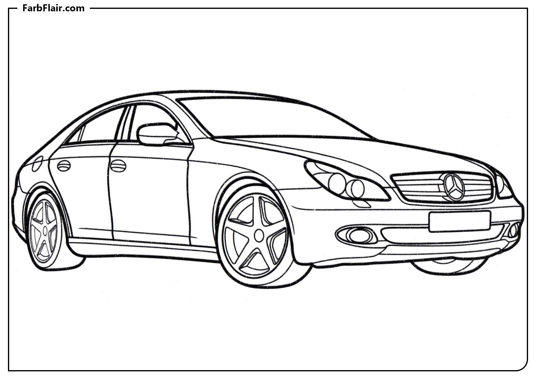 Ausmalbild Mercedes CLS-Klasse Kostenloses