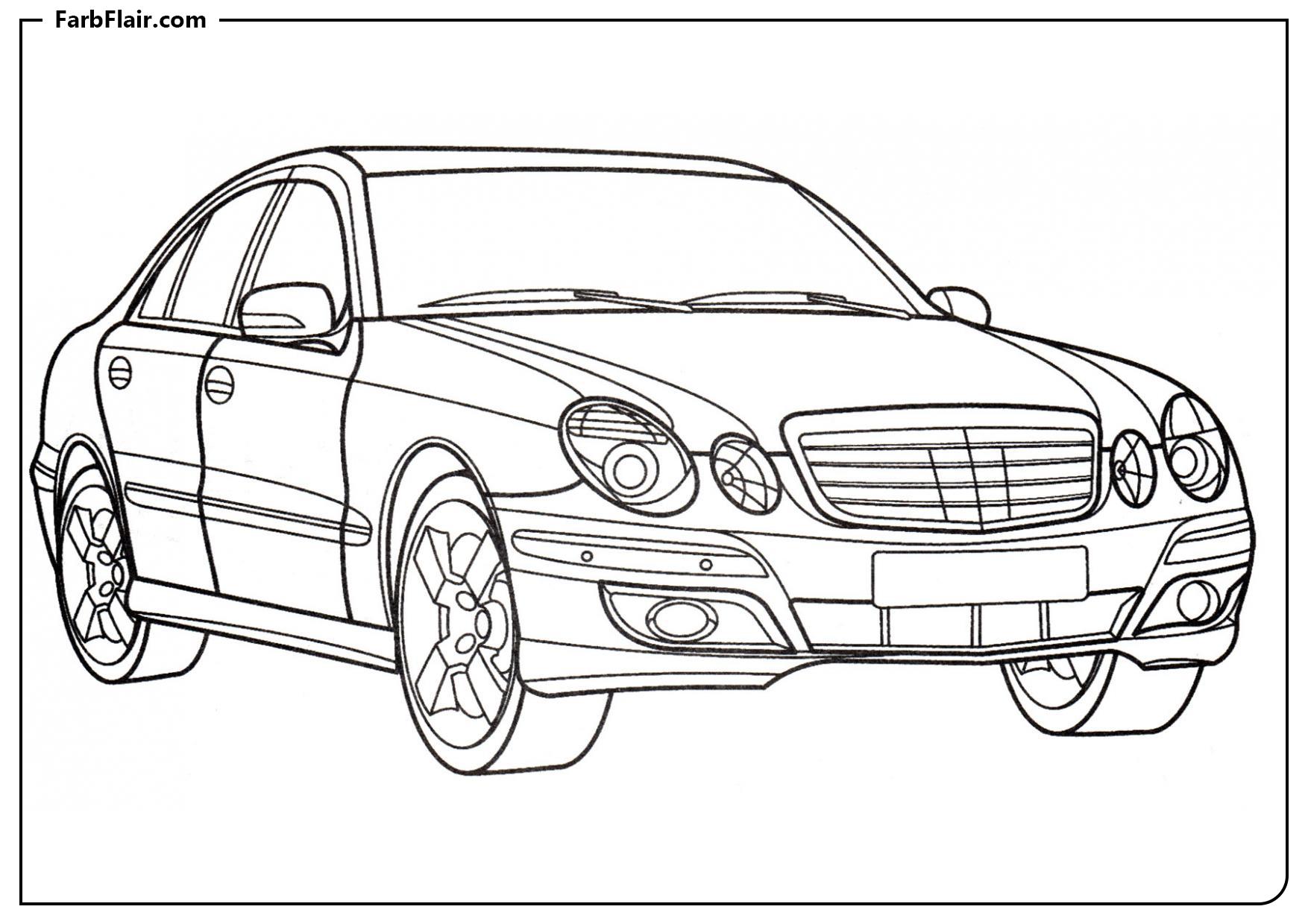 Ausmalbild Mercedes E350 Kostenloses