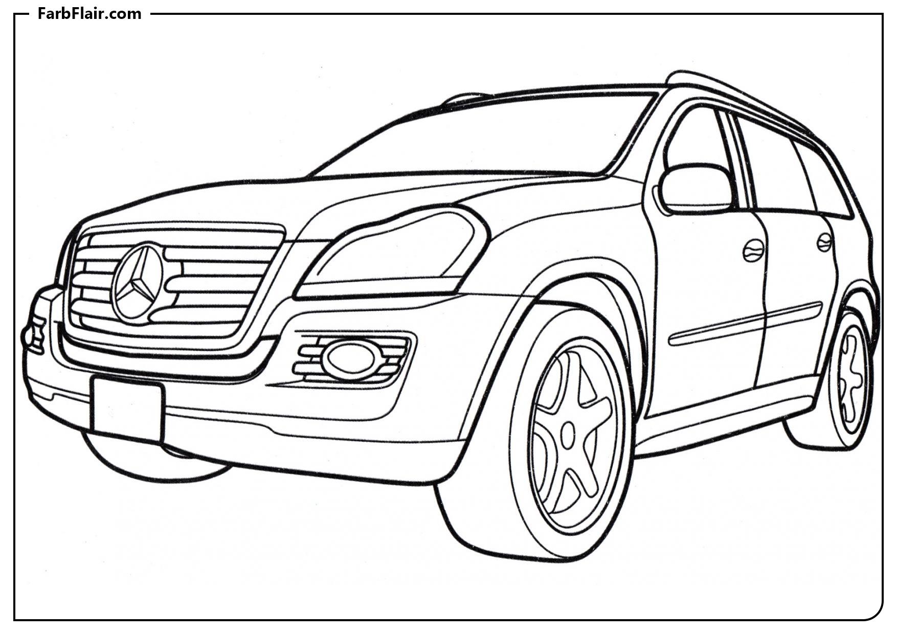 Ausmalbild Mercedes GL-Klasse Kostenloses