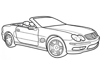 Ausmalbild Mercedes SL-Klasse