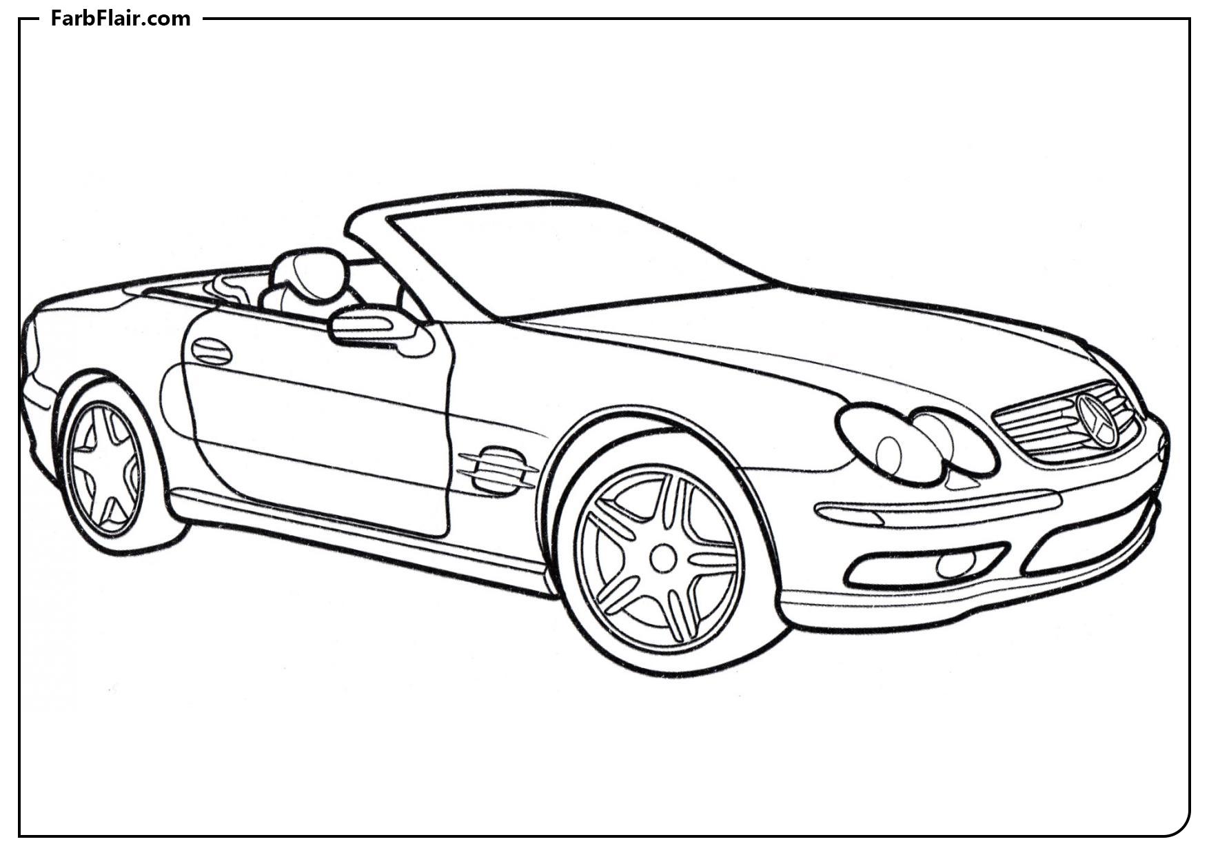 Ausmalbild Mercedes SL-Klasse Kostenloses