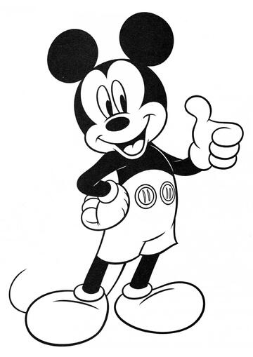 Ausmalbild Mickey Mouse zeigt Klasse