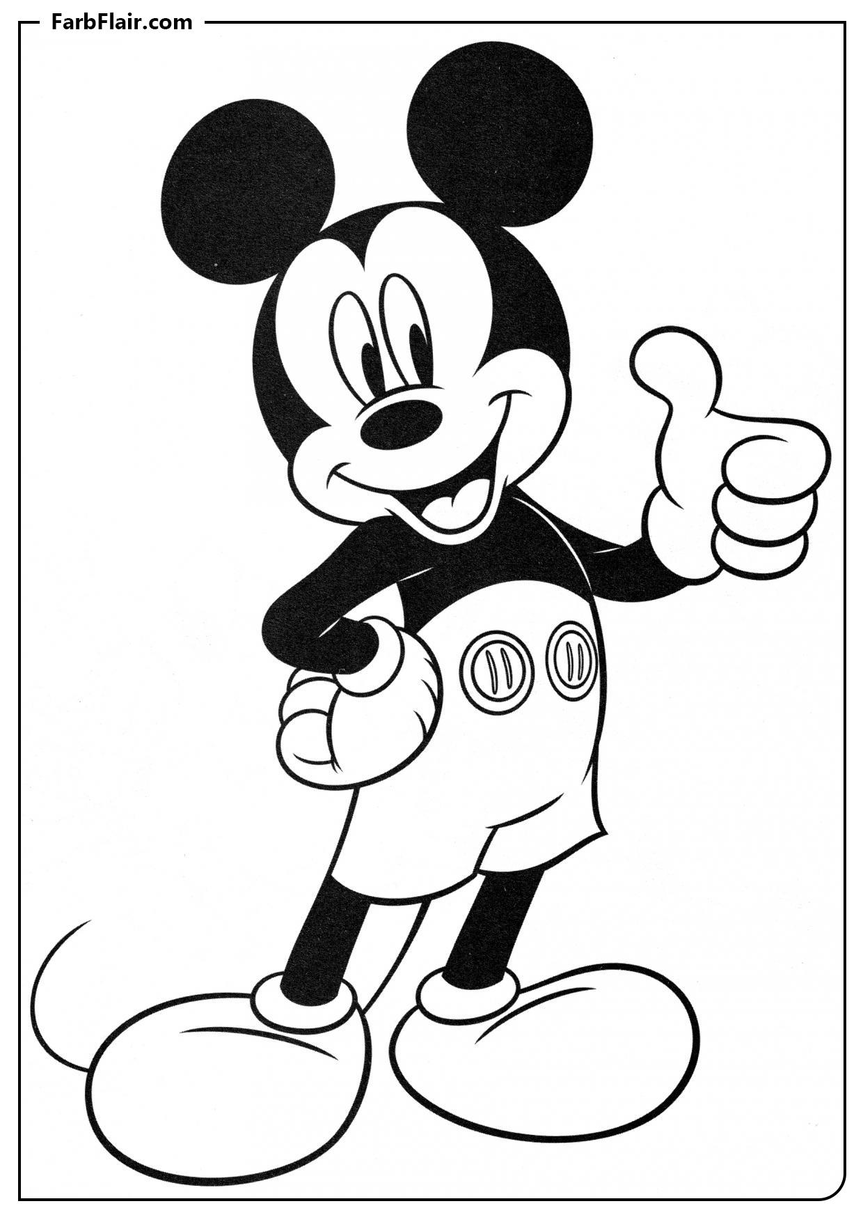 Ausmalbild Mickey Mouse zeigt Klasse Kostenloses