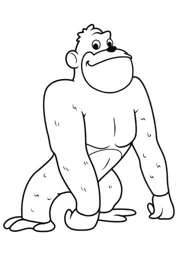 Ausmalbild Niedliches Gorilla