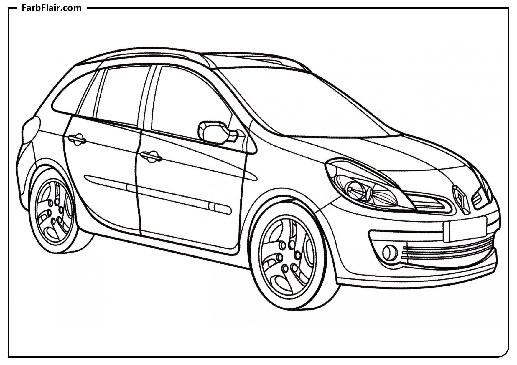 Ausmalbild Renault Clio Kombi Kostenloses