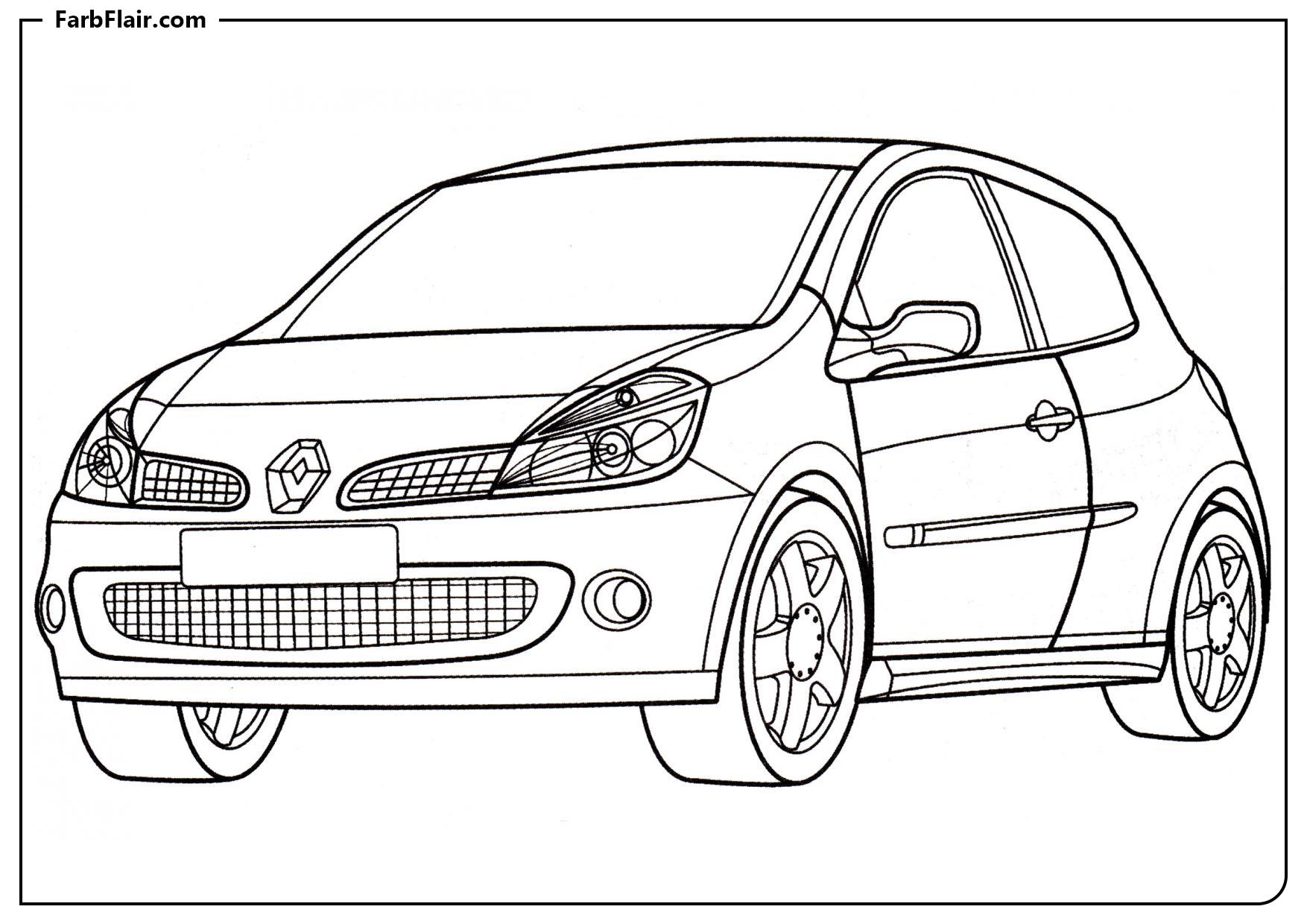 Ausmalbild Renault Clio RS Luxe Kostenloses