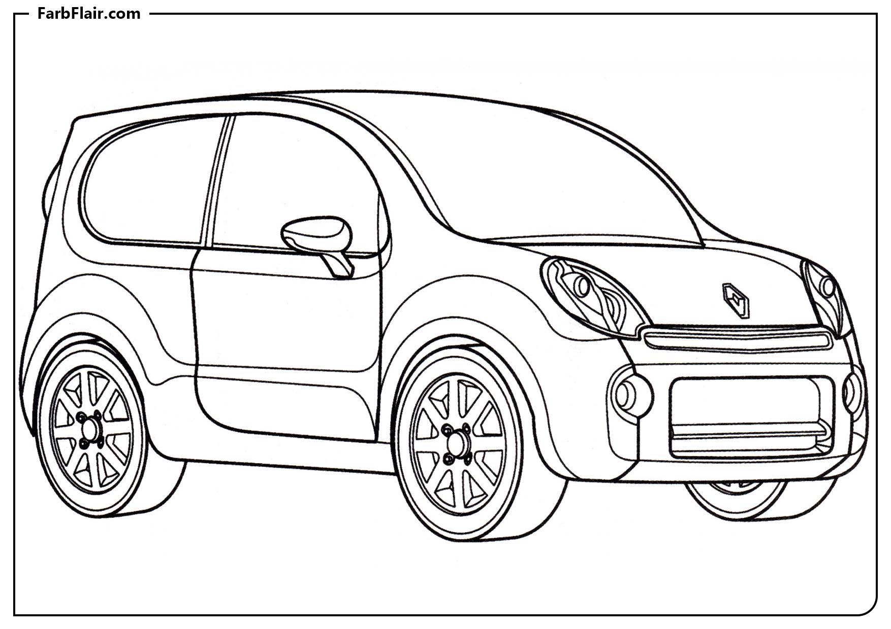 Ausmalbild Renault Kangoo Kompakt Kostenloses