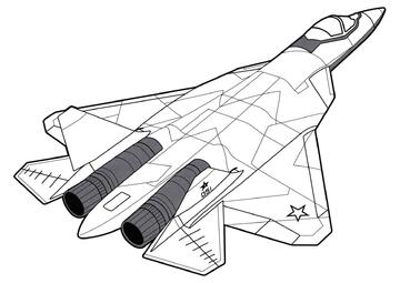 Ausmalbild Su-57