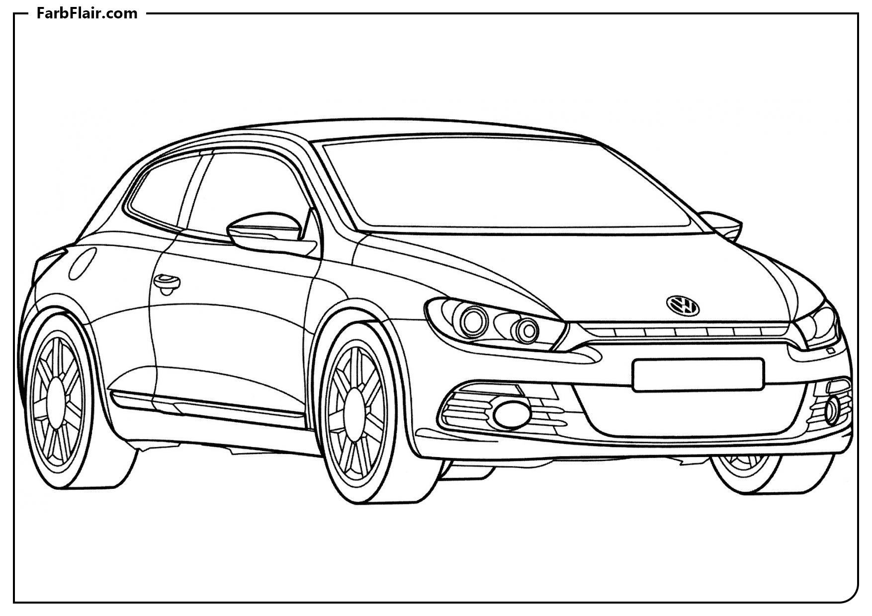 Ausmalbild Volkswagen Scirocco Kostenloses