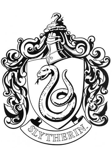 Ausmalbild Wappen von Slytherin