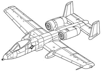 Ausmalbild A-10A Sturzkampfflugzeug