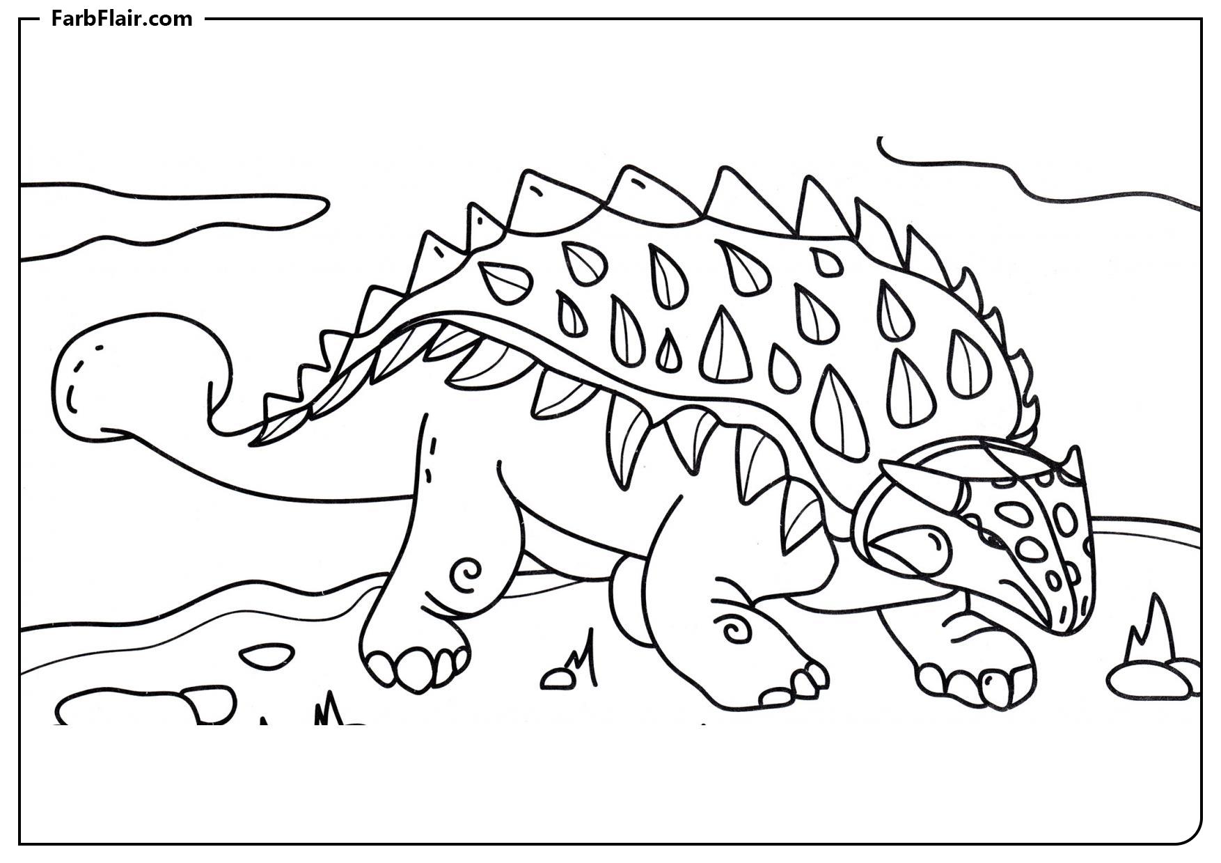 Ausmalbild Ankylosaurus Kostenloses