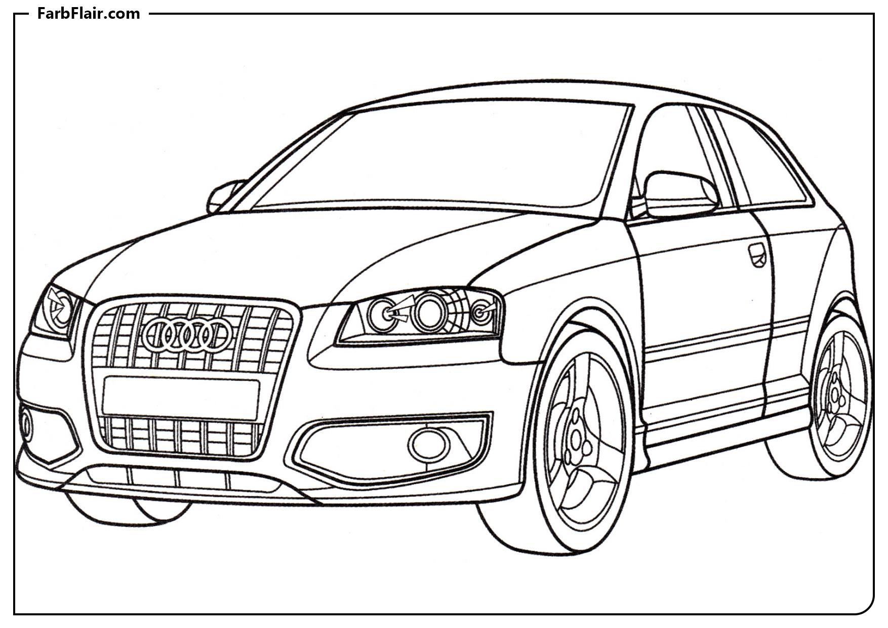 Ausmalbild Audi S3 Kostenloses