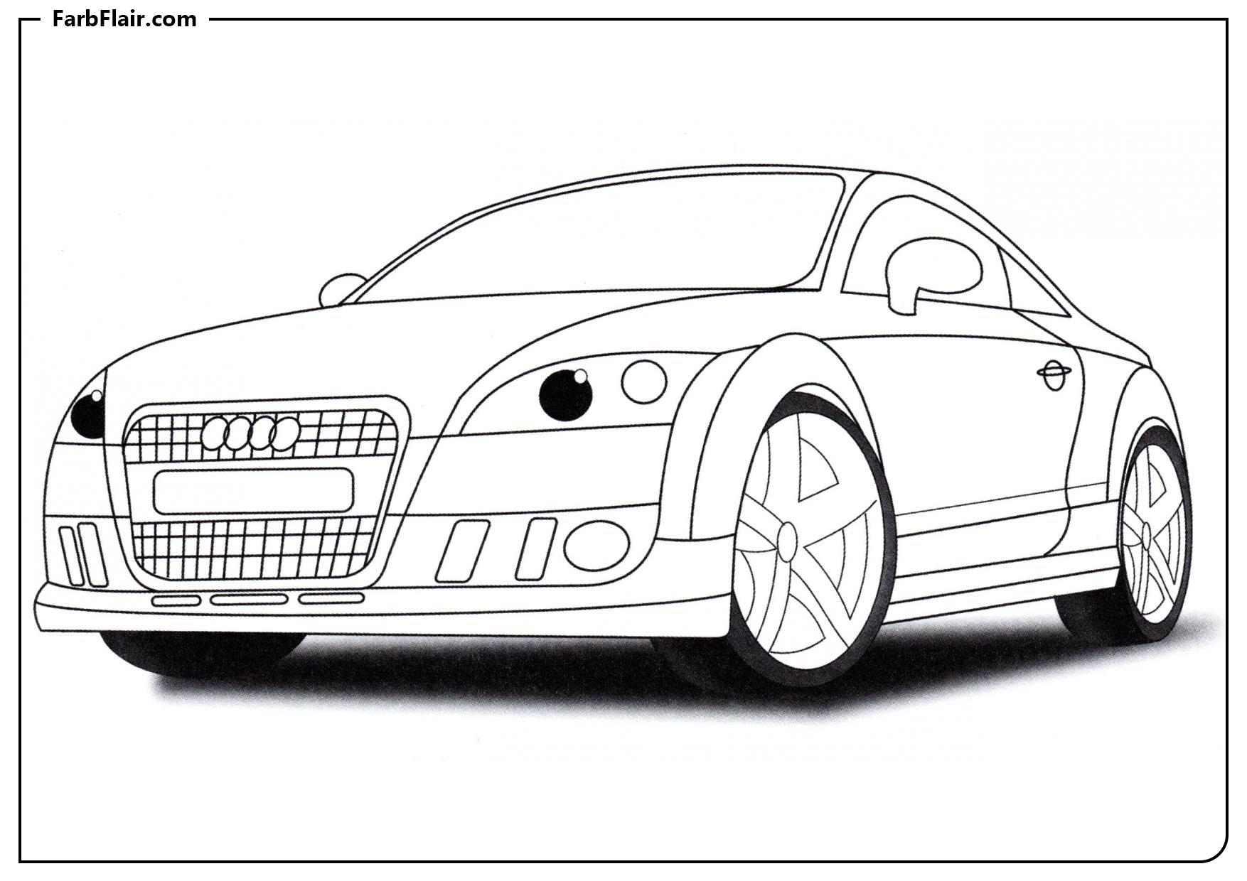 Ausmalbild Audi TT Coupé Kostenloses