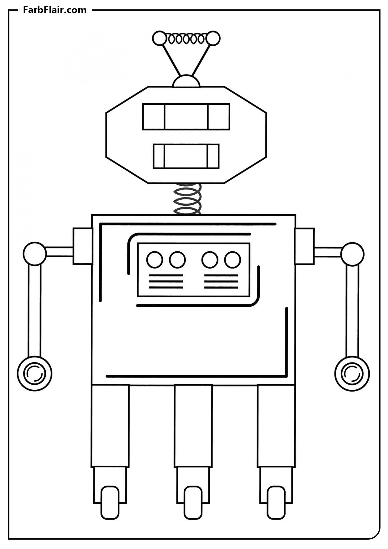 Ausmalbild Außerirdischer Roboter Kostenloses