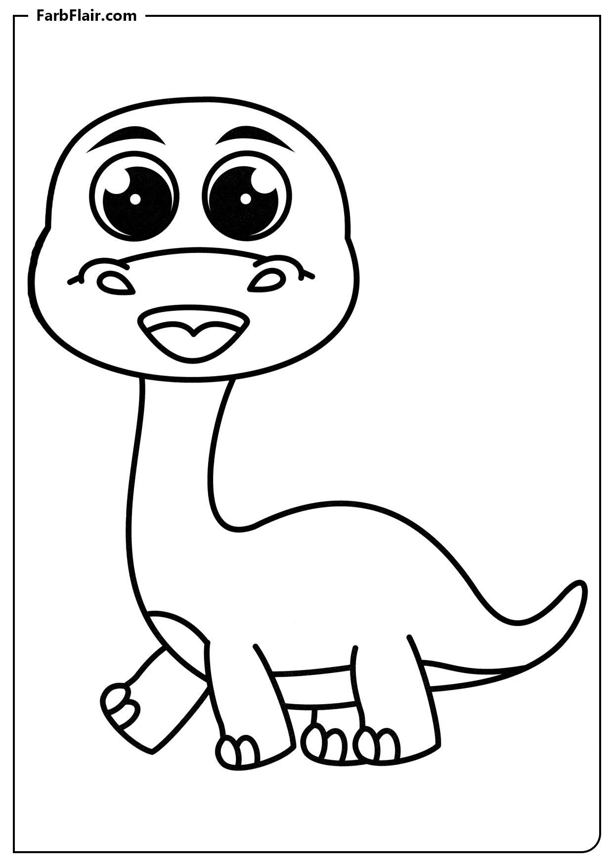 Ausmalbild Baby Brachiosaurus Kostenloses