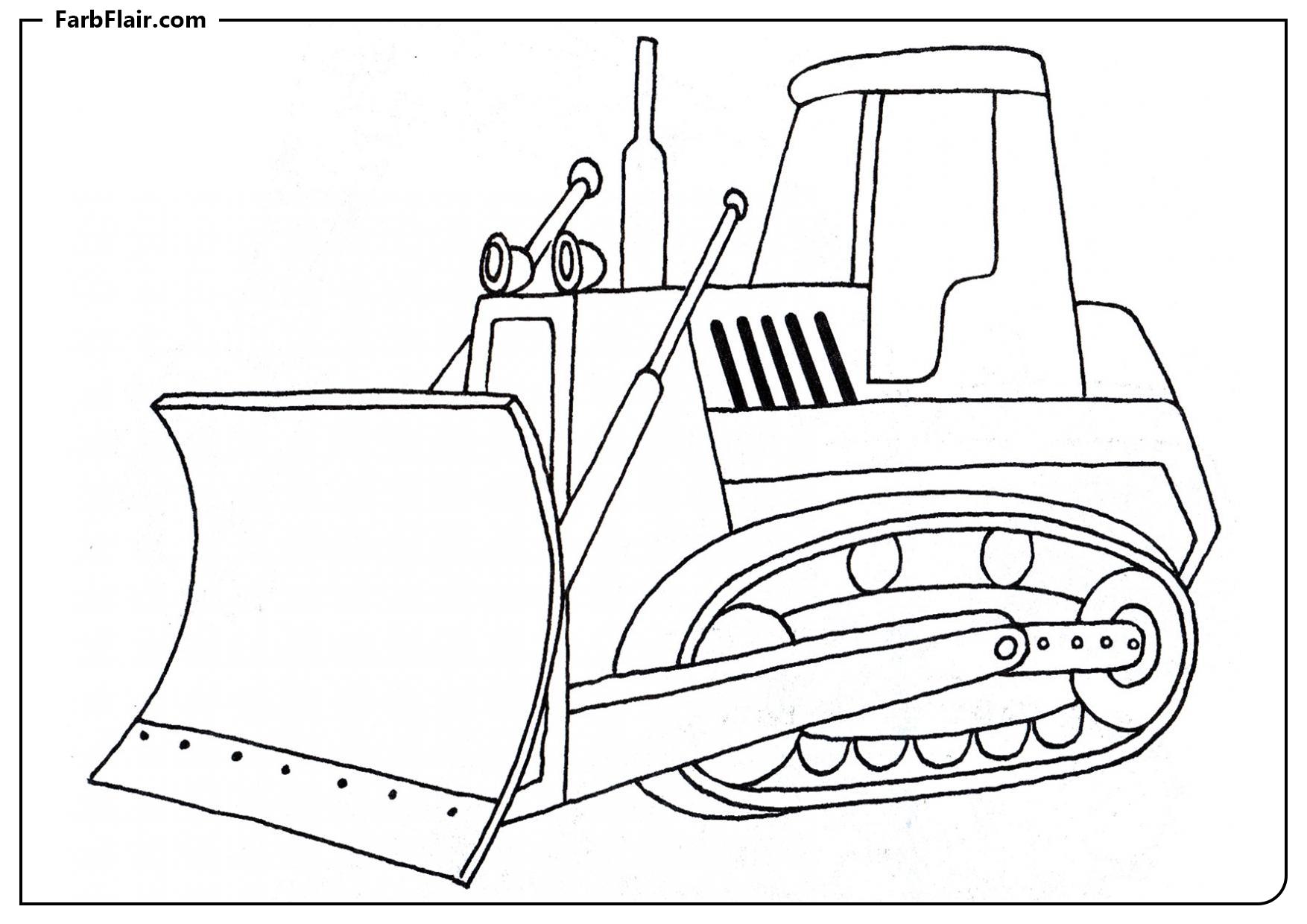 Ausmalbild Bagger mit Schaufel Kostenloses