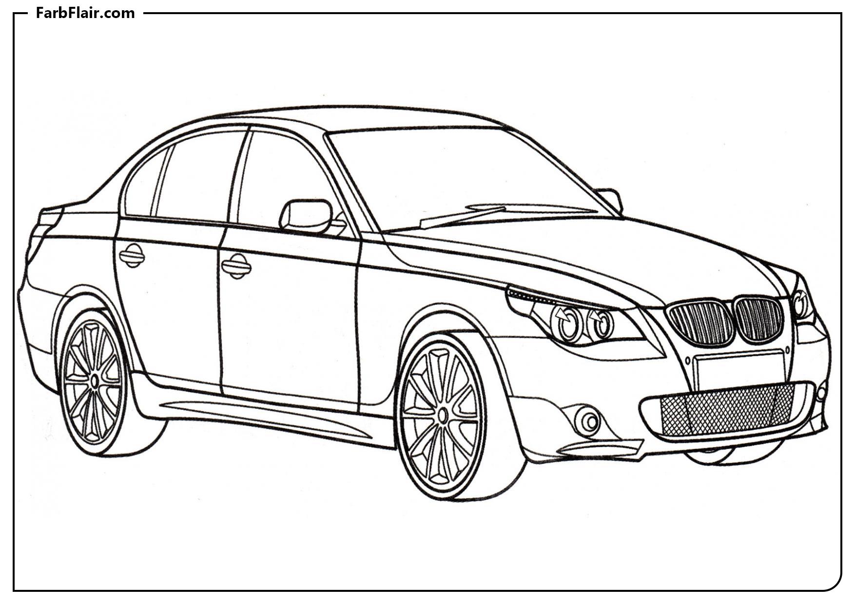 Ausmalbild BMW 5er-Serie Kostenloses