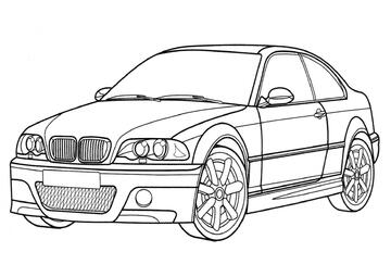 Ausmalbild BMW M3 Coupé