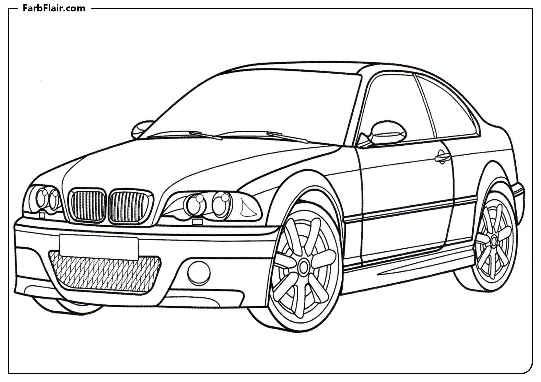 Ausmalbild BMW M3 Coupé Kostenloses