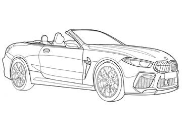 Ausmalbild BMW M8 Cabrio