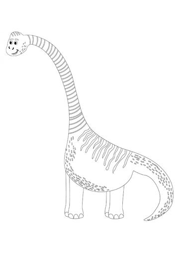 Ausmalbild Brachiosaurus mit langem Hals