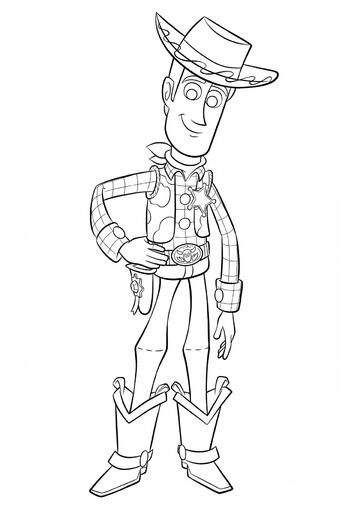 Ausmalbild Cowboy Woody