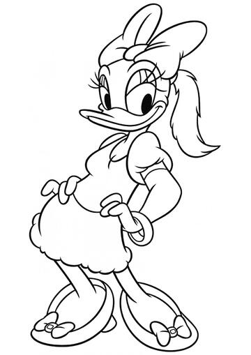 Ausmalbild Daisy Duck posiert