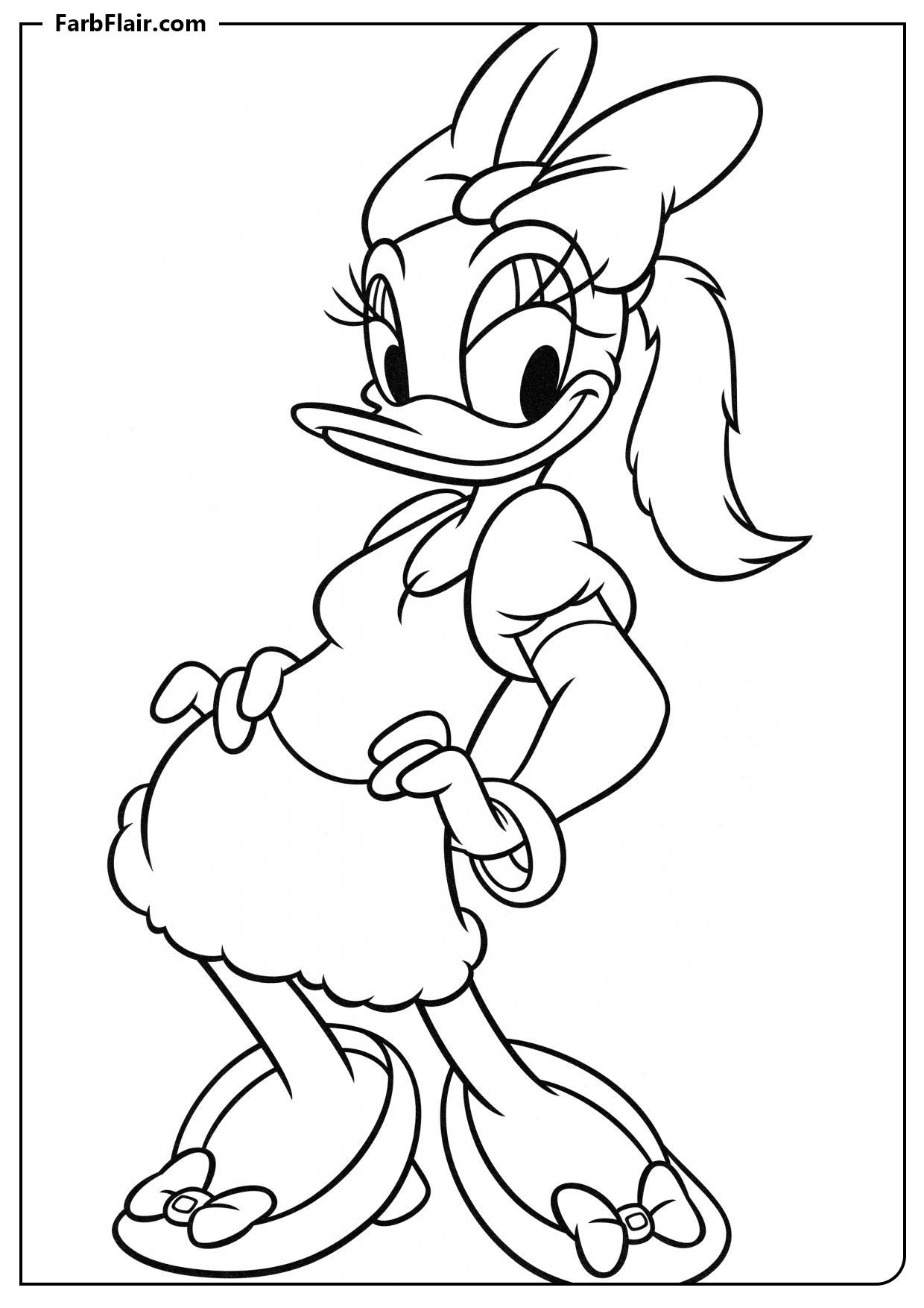 Ausmalbild Daisy Duck posiert Kostenloses