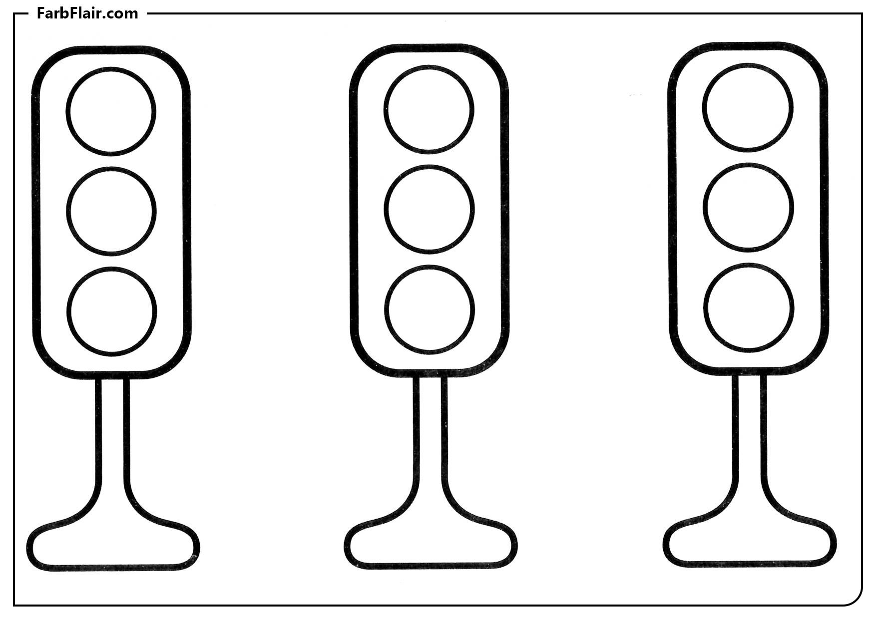 Ausmalbild Drei Ampeln Kostenloses