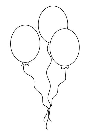 Ausmalbild Drei Luftballons