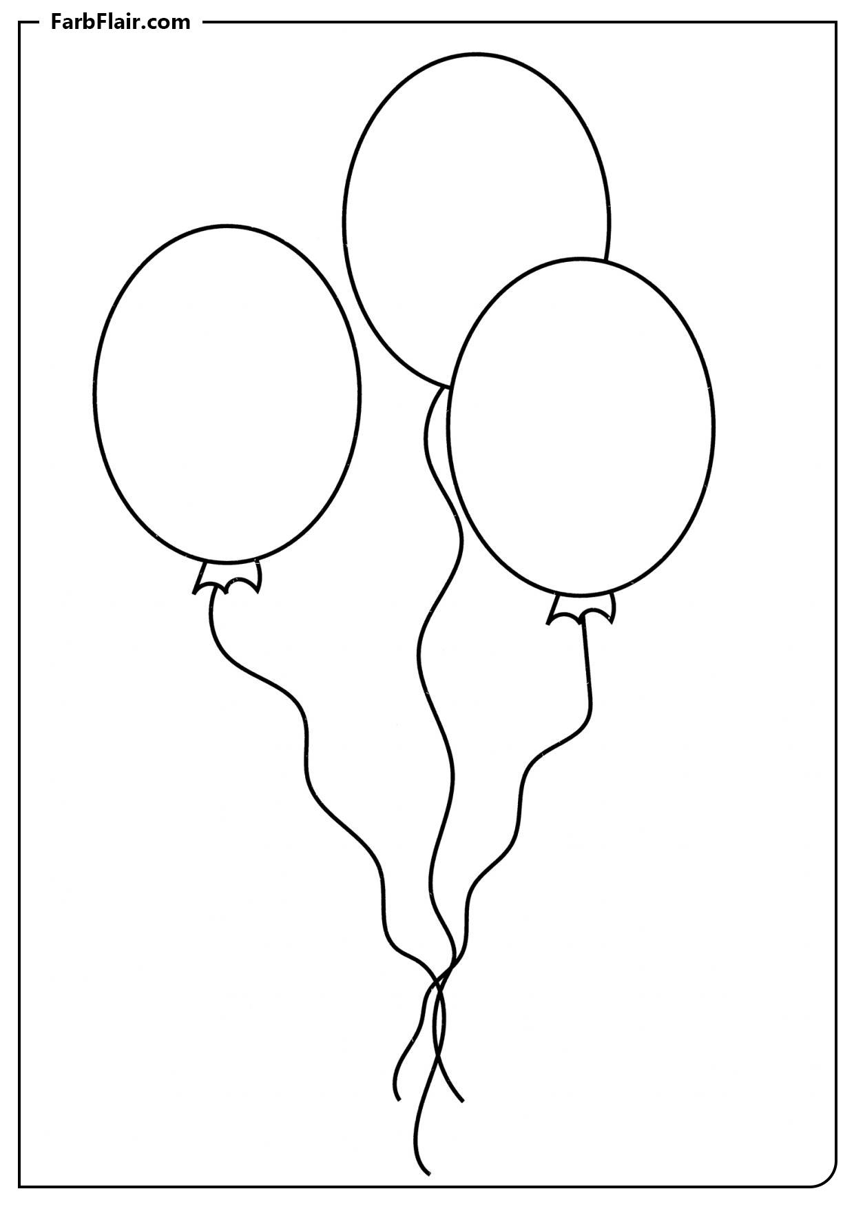 Ausmalbild Drei Luftballons Kostenloses