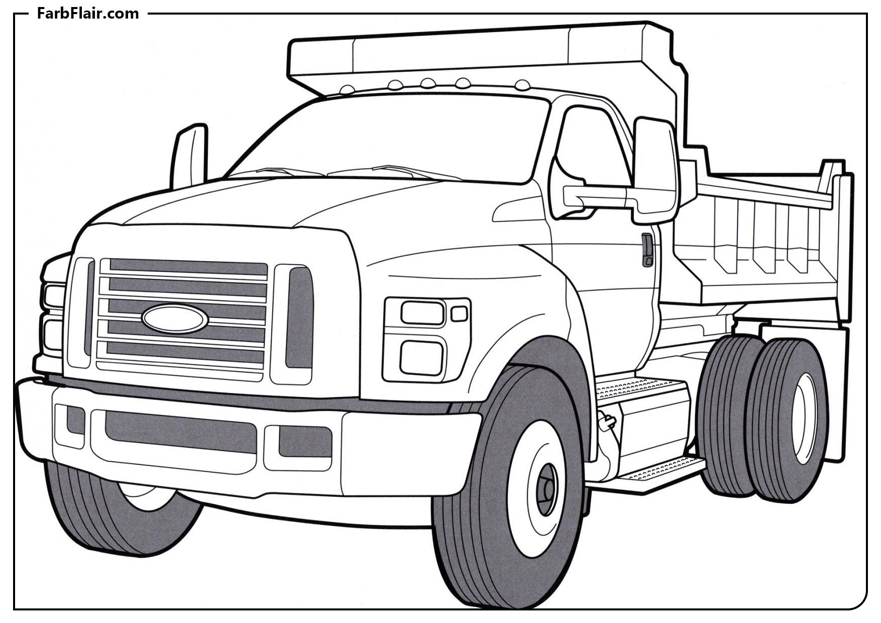 Ausmalbild Ford F-750 Tonka Kostenloses