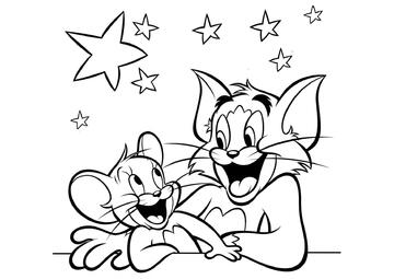 Ausmalbild Frohe Tom und Jerry