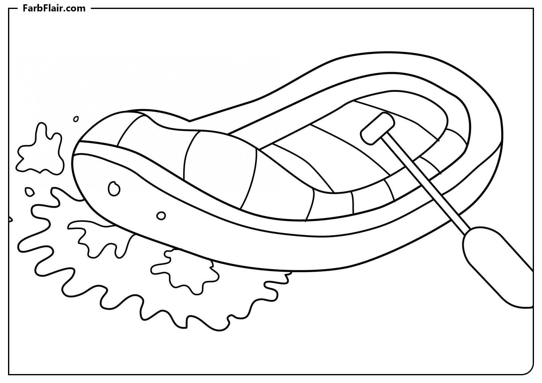 Ausmalbild Gummiboot Kostenloses