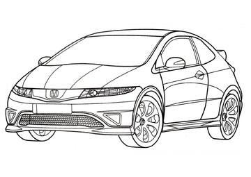 Ausmalbild Honda Civic Type R