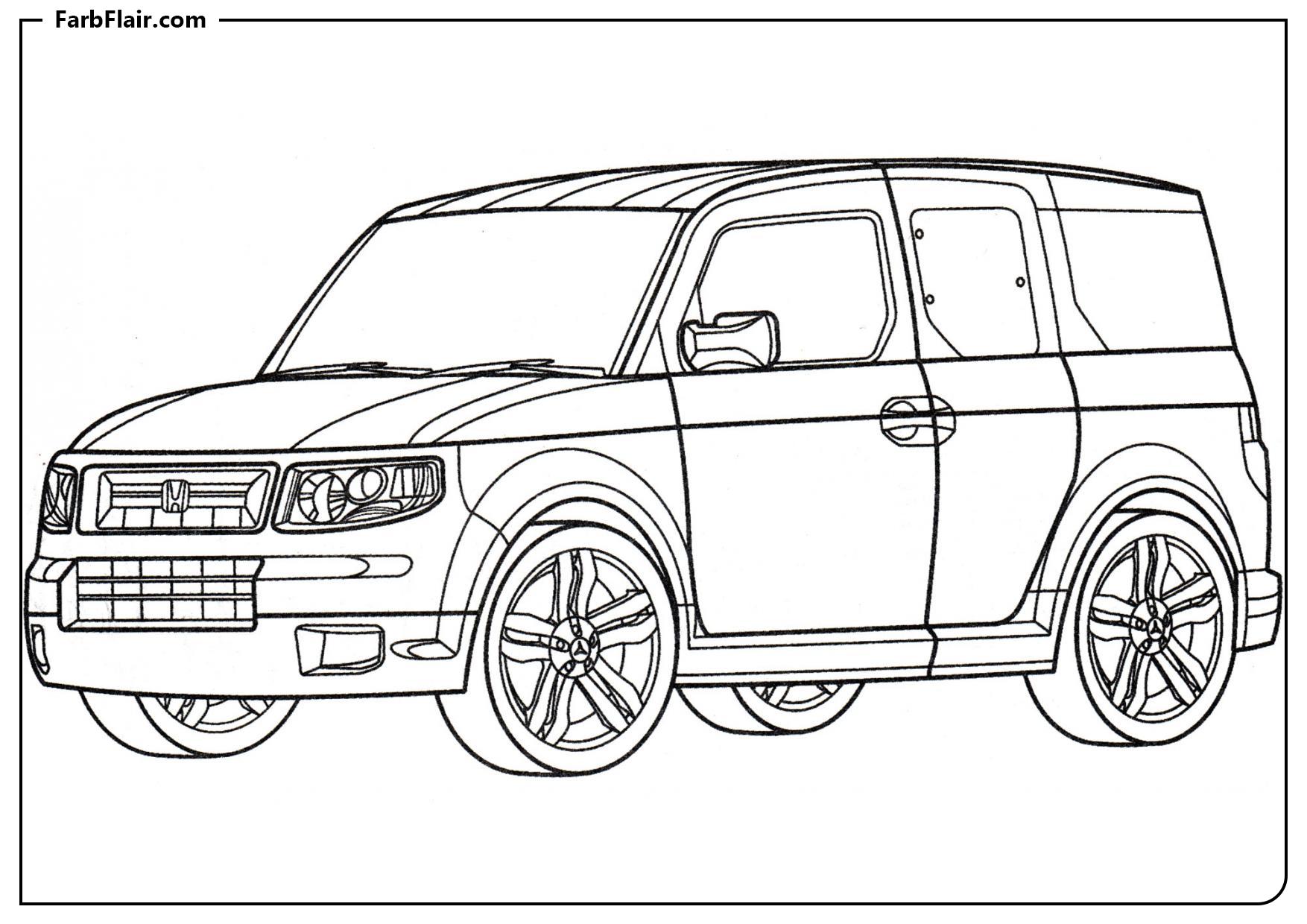 Ausmalbild Honda Element LX Kostenloses