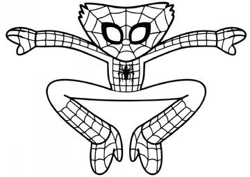 Ausmalbild Huggy Wuggy Spider-Man